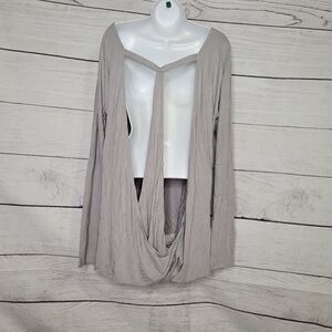 Women's Long Sleeves Open Back Yoga Top 3XL